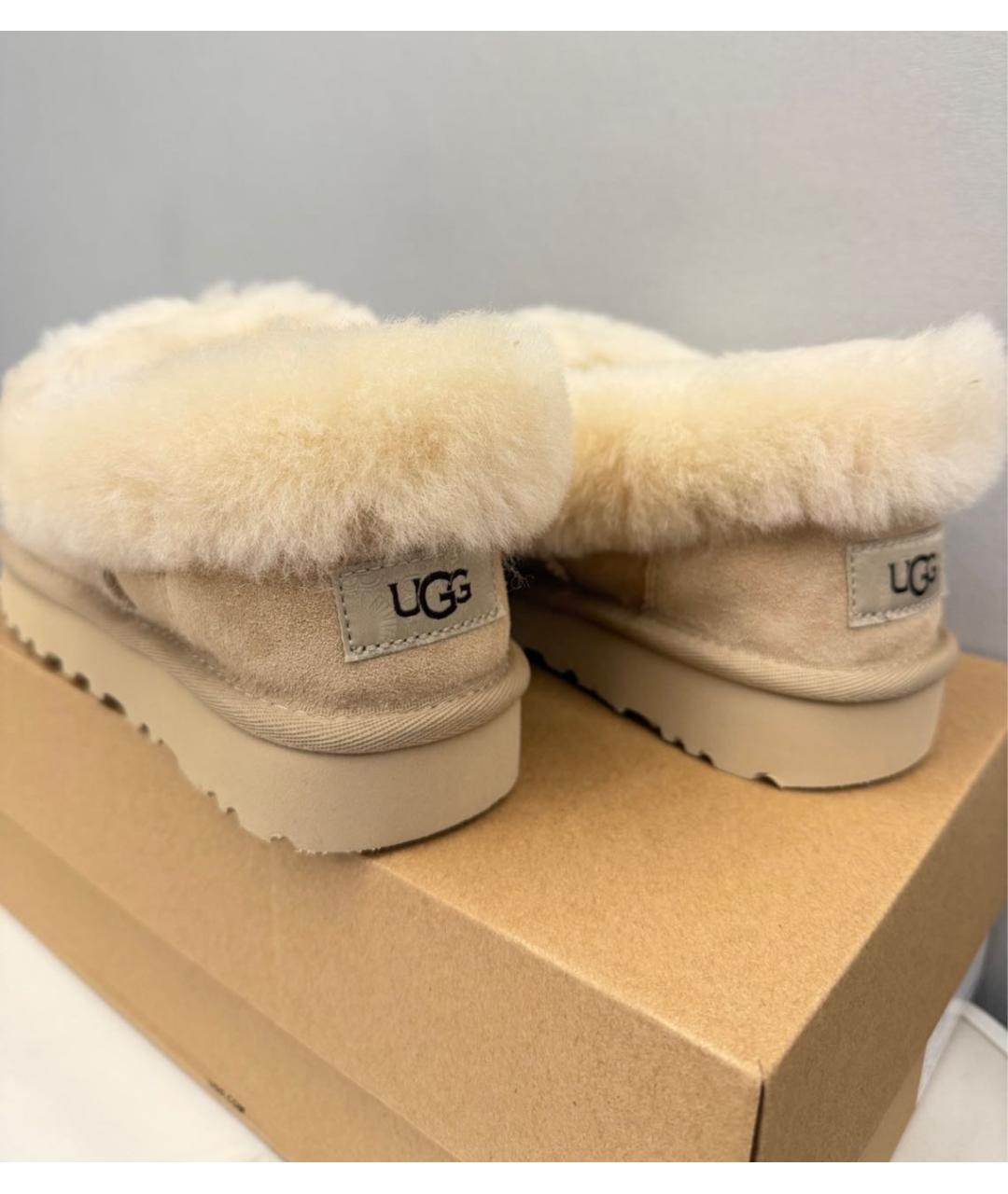 UGG AUSTRALIA Бежевые замшевые ботинки, фото 7
