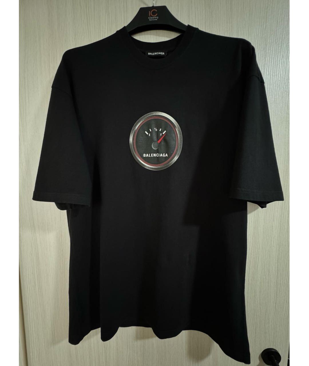 BALENCIAGA Черная хлопковая футболка, фото 9