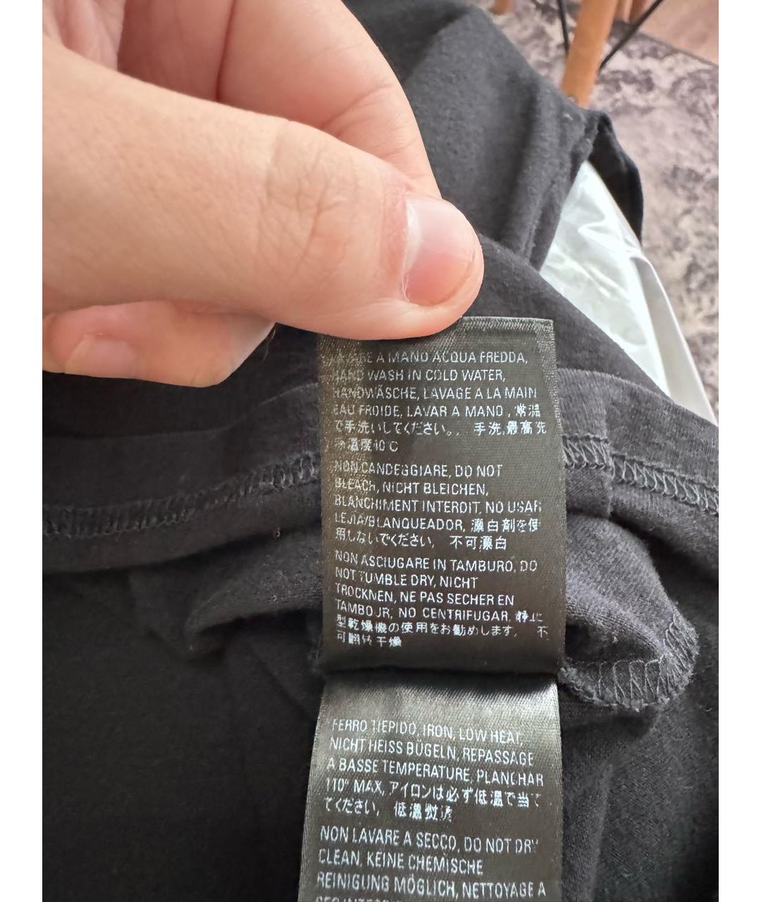 BALENCIAGA Черная хлопковая футболка, фото 6