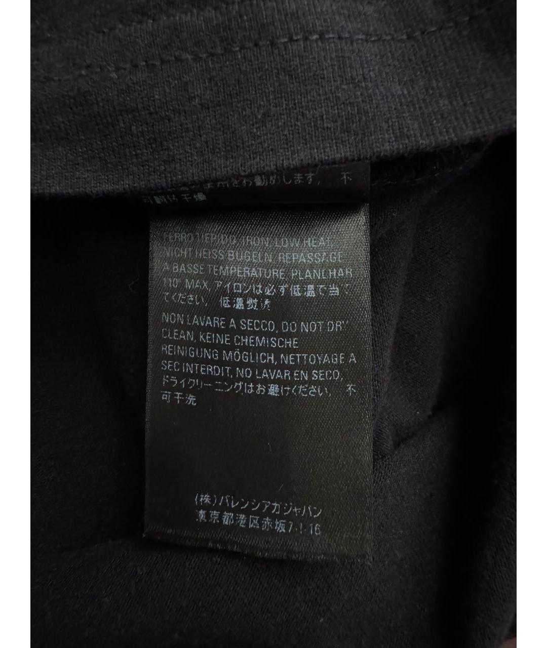 BALENCIAGA Черная хлопковая футболка, фото 7