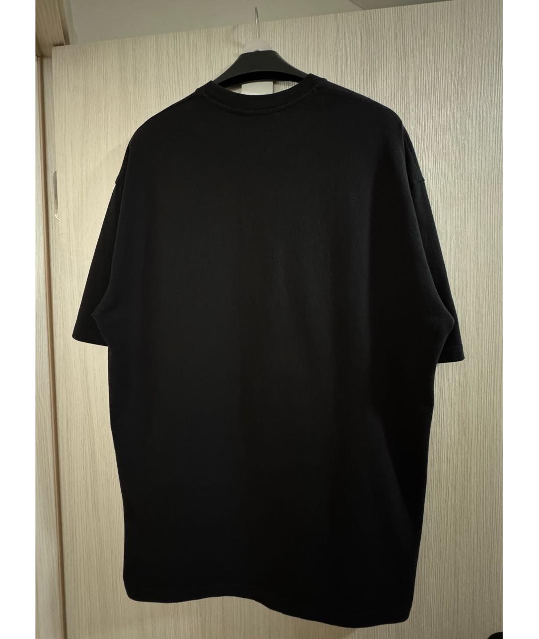 BALENCIAGA Черная хлопковая футболка, фото 2