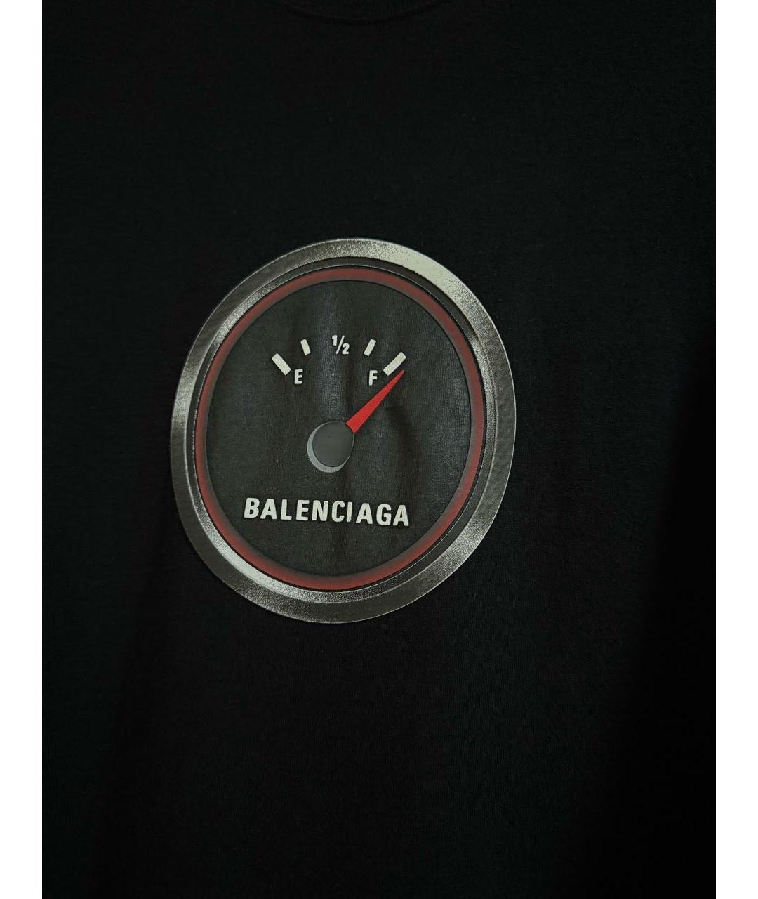 BALENCIAGA Черная хлопковая футболка, фото 4