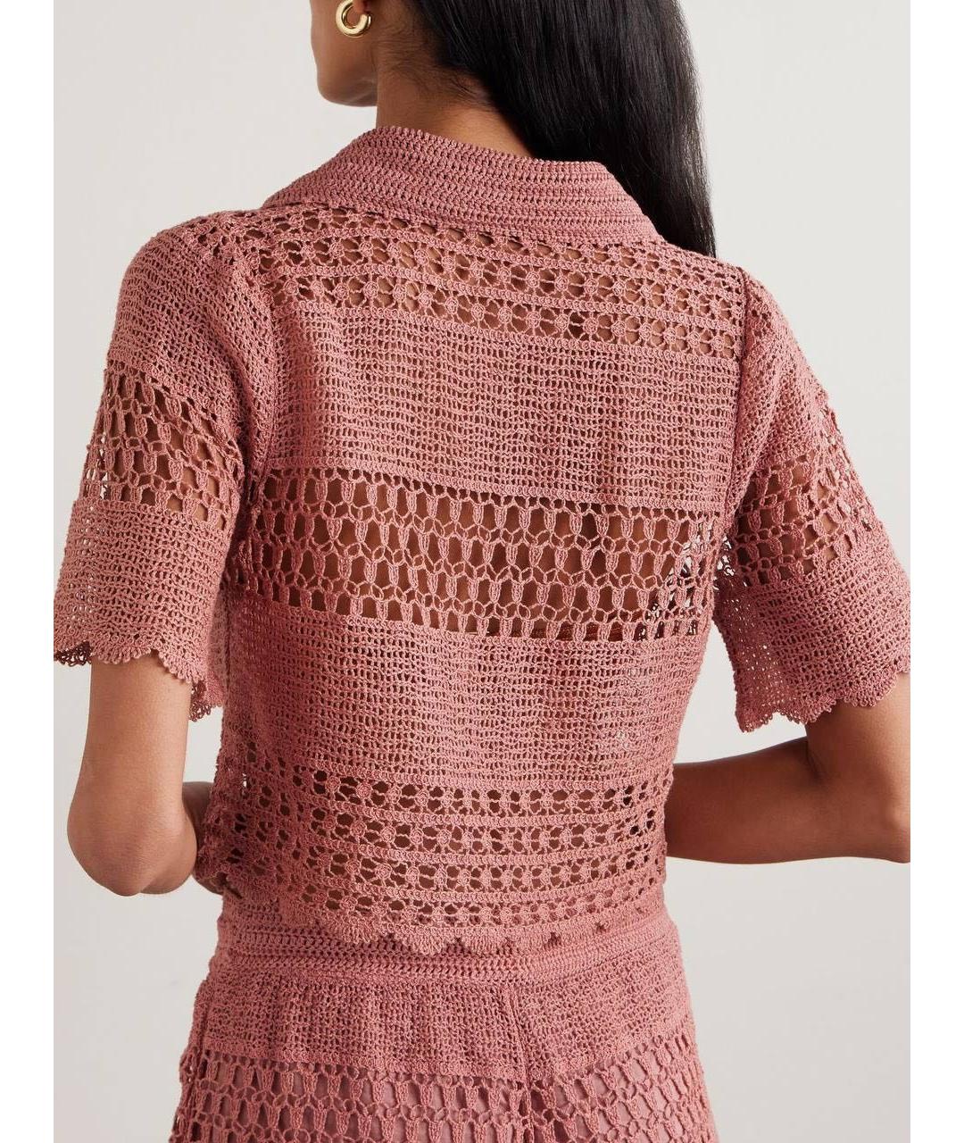 ZIMMERMANN Коралловая хлопковая блузы, фото 4