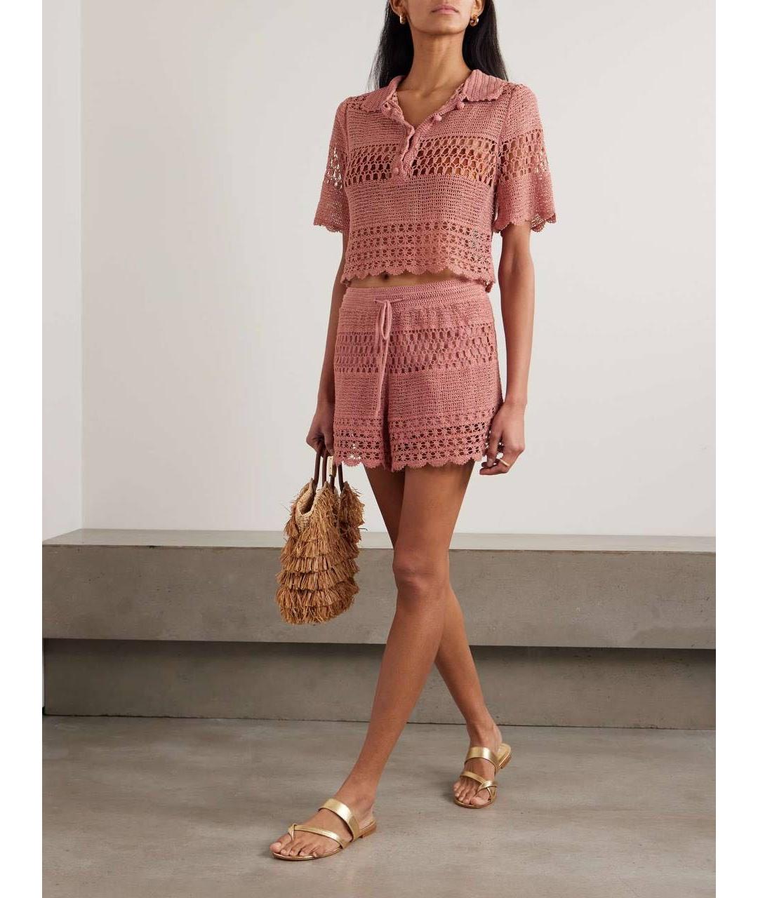 ZIMMERMANN Коралловые хлопковые шорты, фото 2