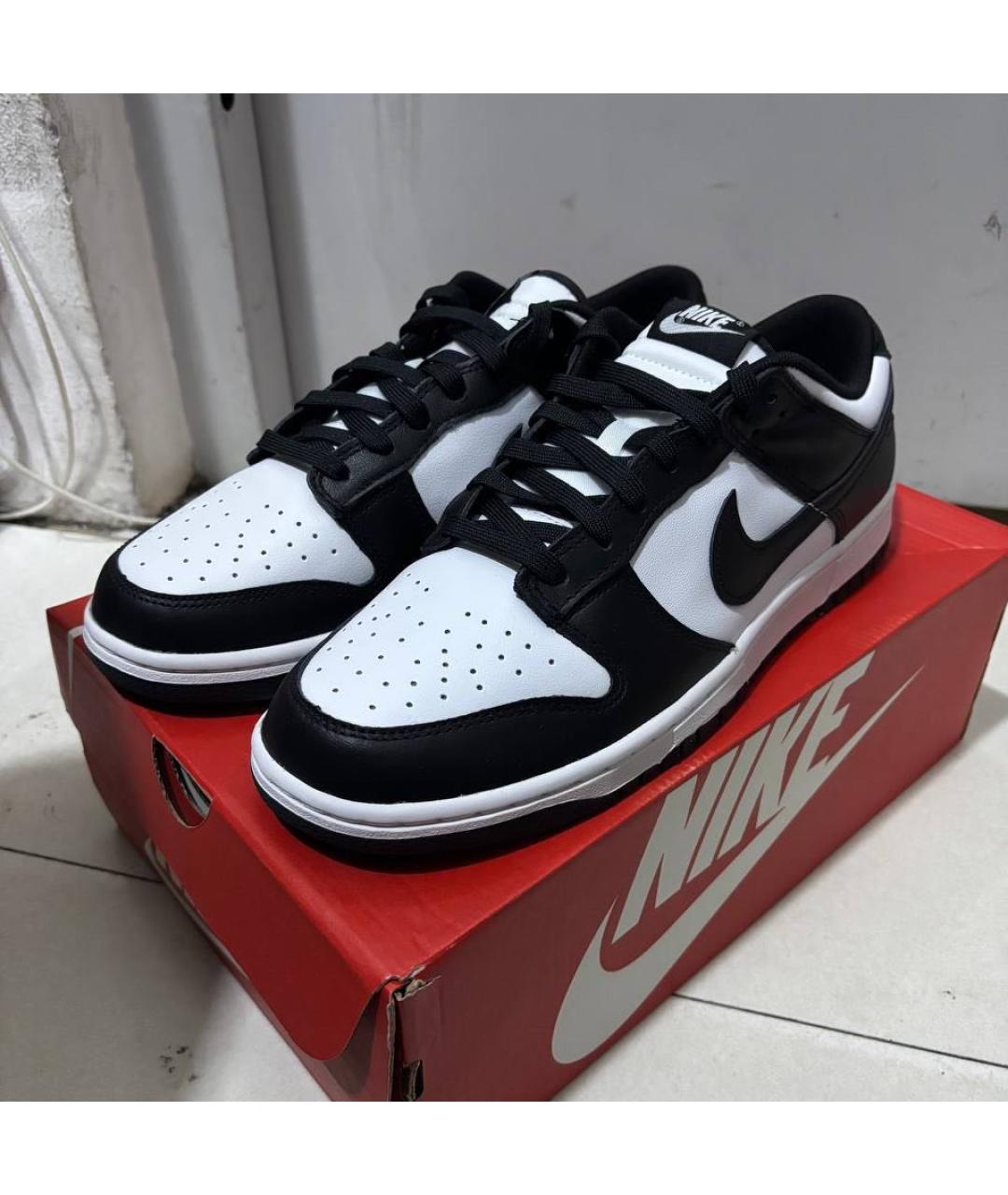 NIKE Черные кожаные низкие кроссовки / кеды, фото 2