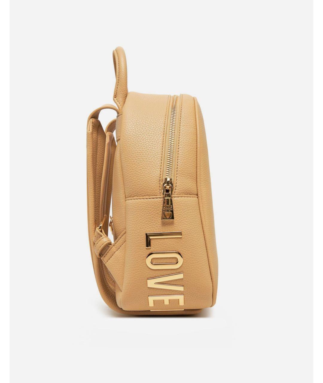 LOVE MOSCHINO Бежевый рюкзак из искусственной кожи, фото 3