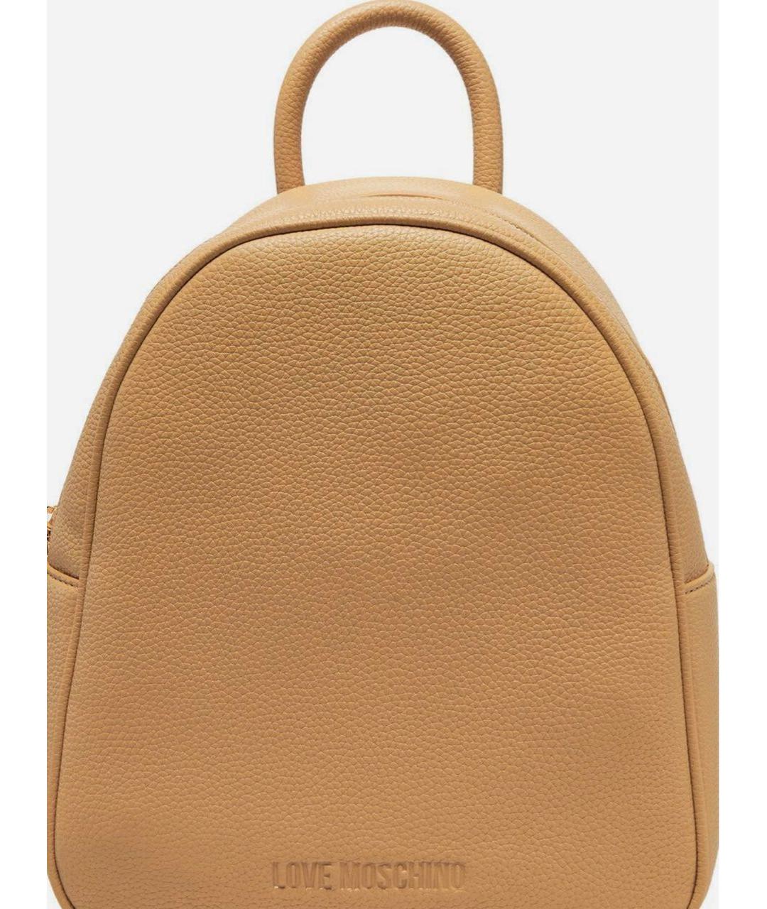 LOVE MOSCHINO Бежевый рюкзак из искусственной кожи, фото 4