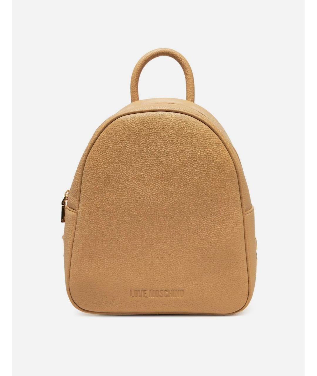 LOVE MOSCHINO Бежевый рюкзак из искусственной кожи, фото 6