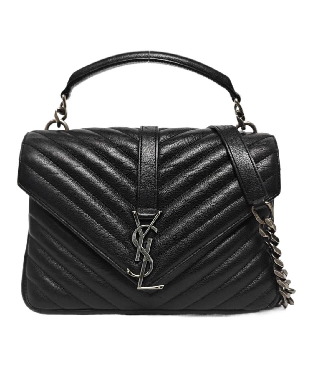 SAINT LAURENT Черная кожаная сумка через плечо, фото 1