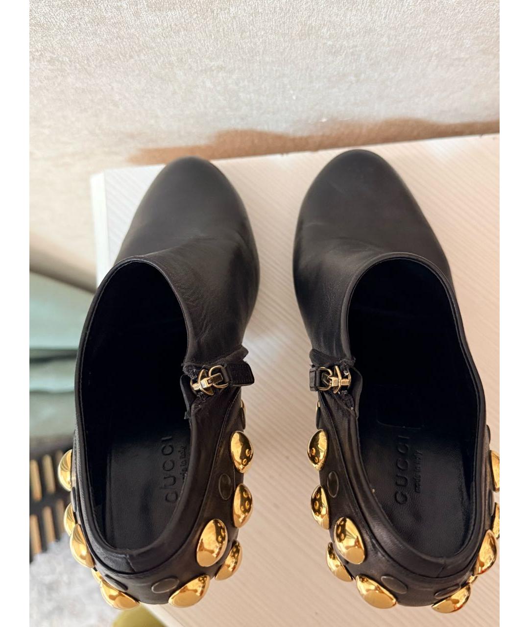 GUCCI Черные кожаные ботильоны, фото 3