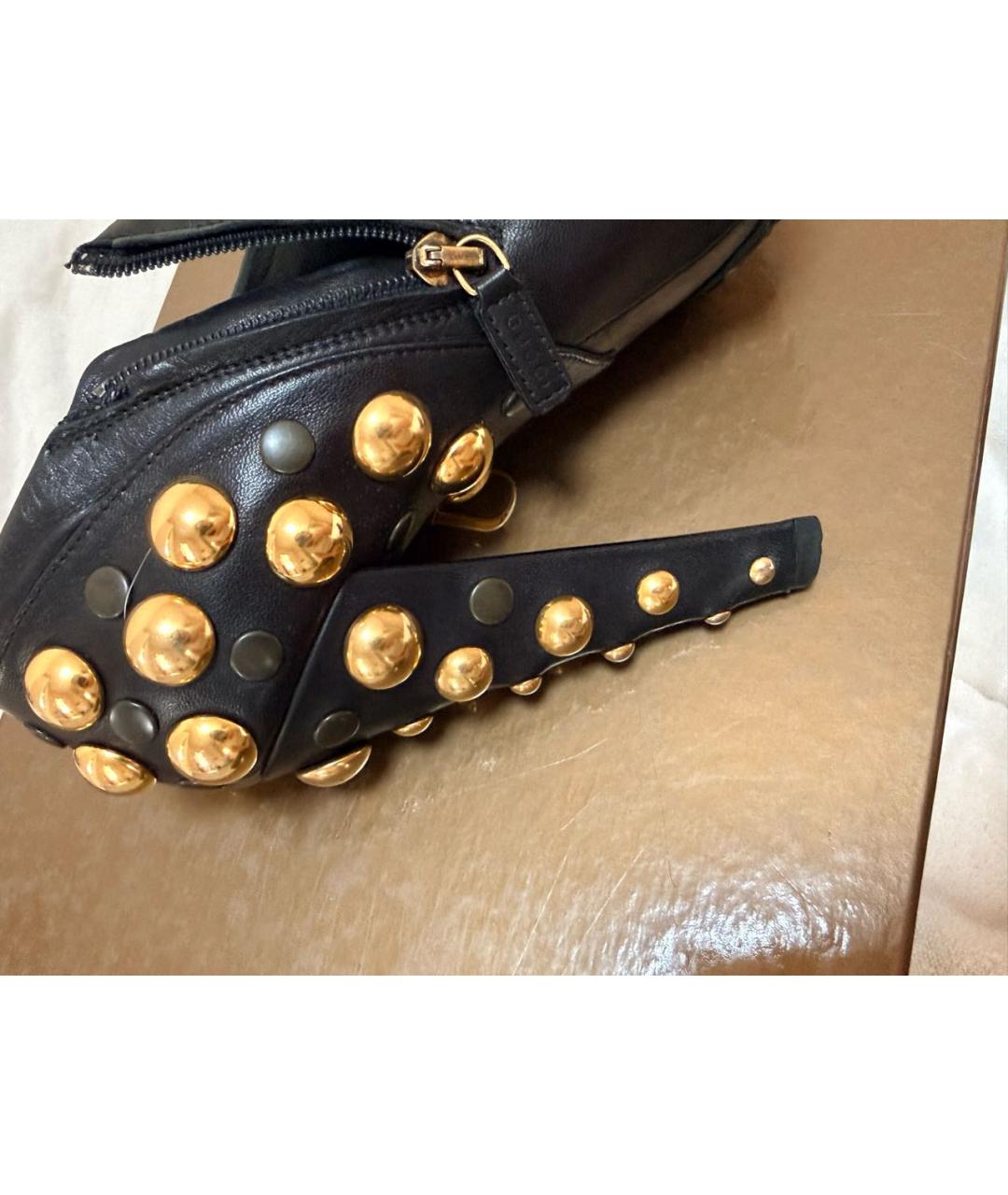 GUCCI Черные кожаные ботильоны, фото 8