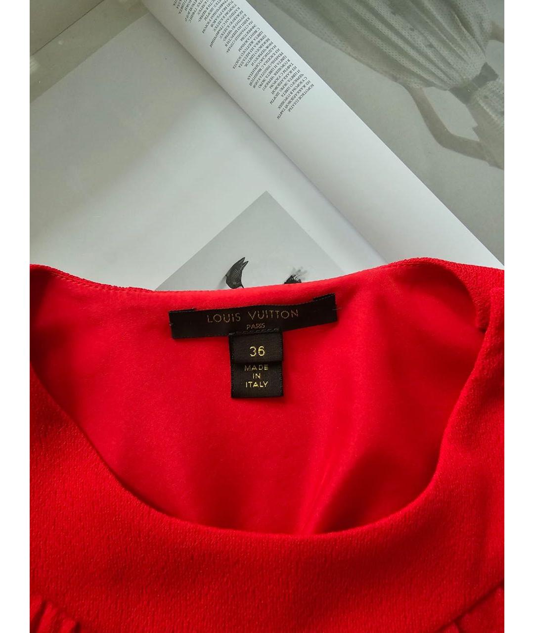 LOUIS VUITTON Красное вискозное повседневное платье, фото 4