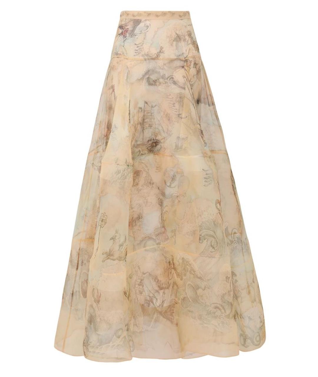 ZIMMERMANN Бежевая шелковая юбка макси, фото 5
