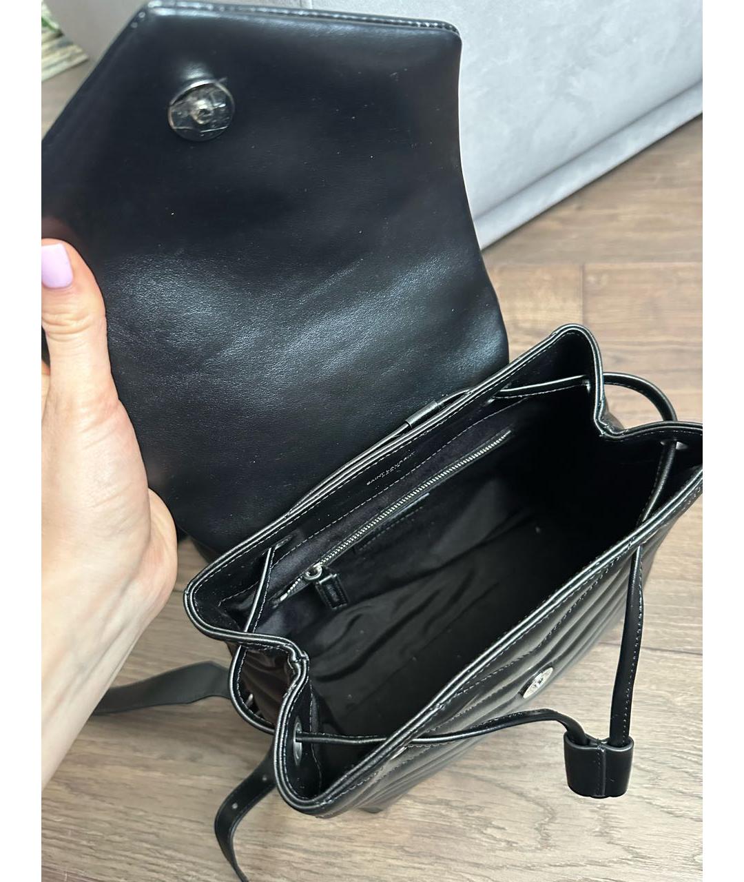 SAINT LAURENT Черный кожаный рюкзак, фото 4