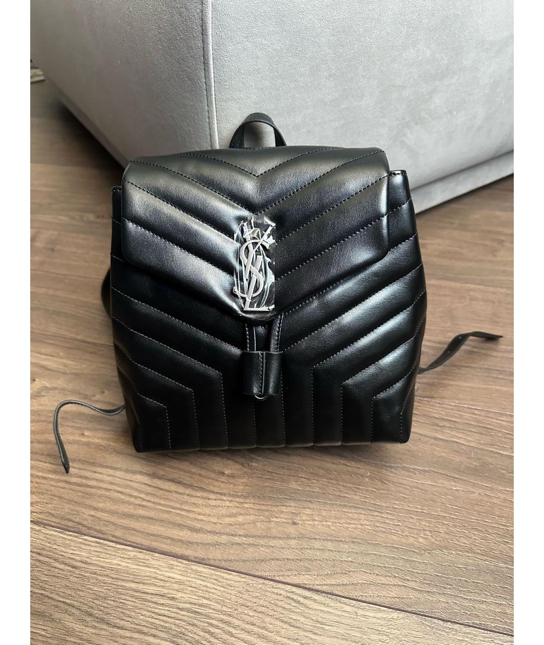SAINT LAURENT Черный кожаный рюкзак, фото 5