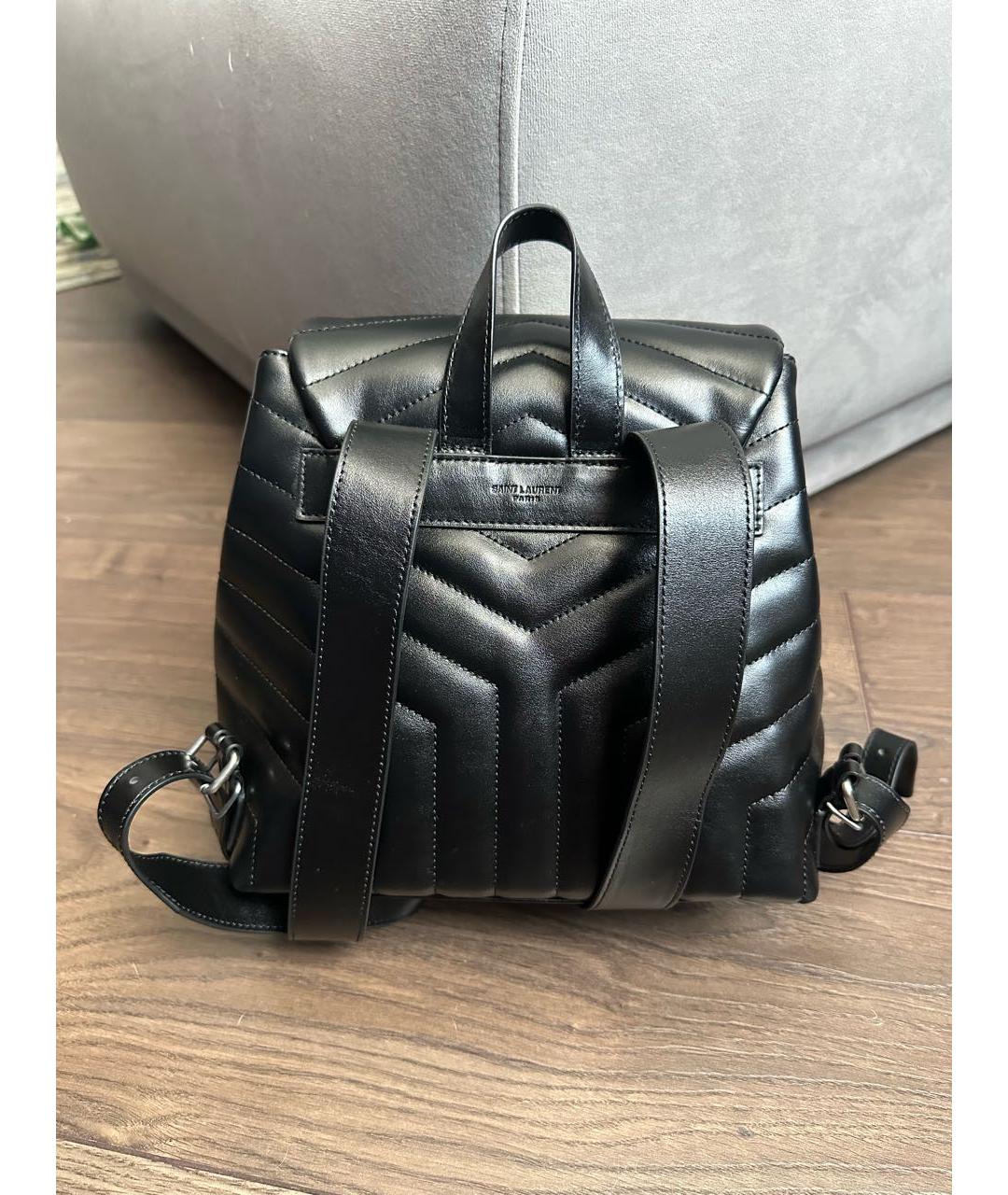SAINT LAURENT Черный кожаный рюкзак, фото 3