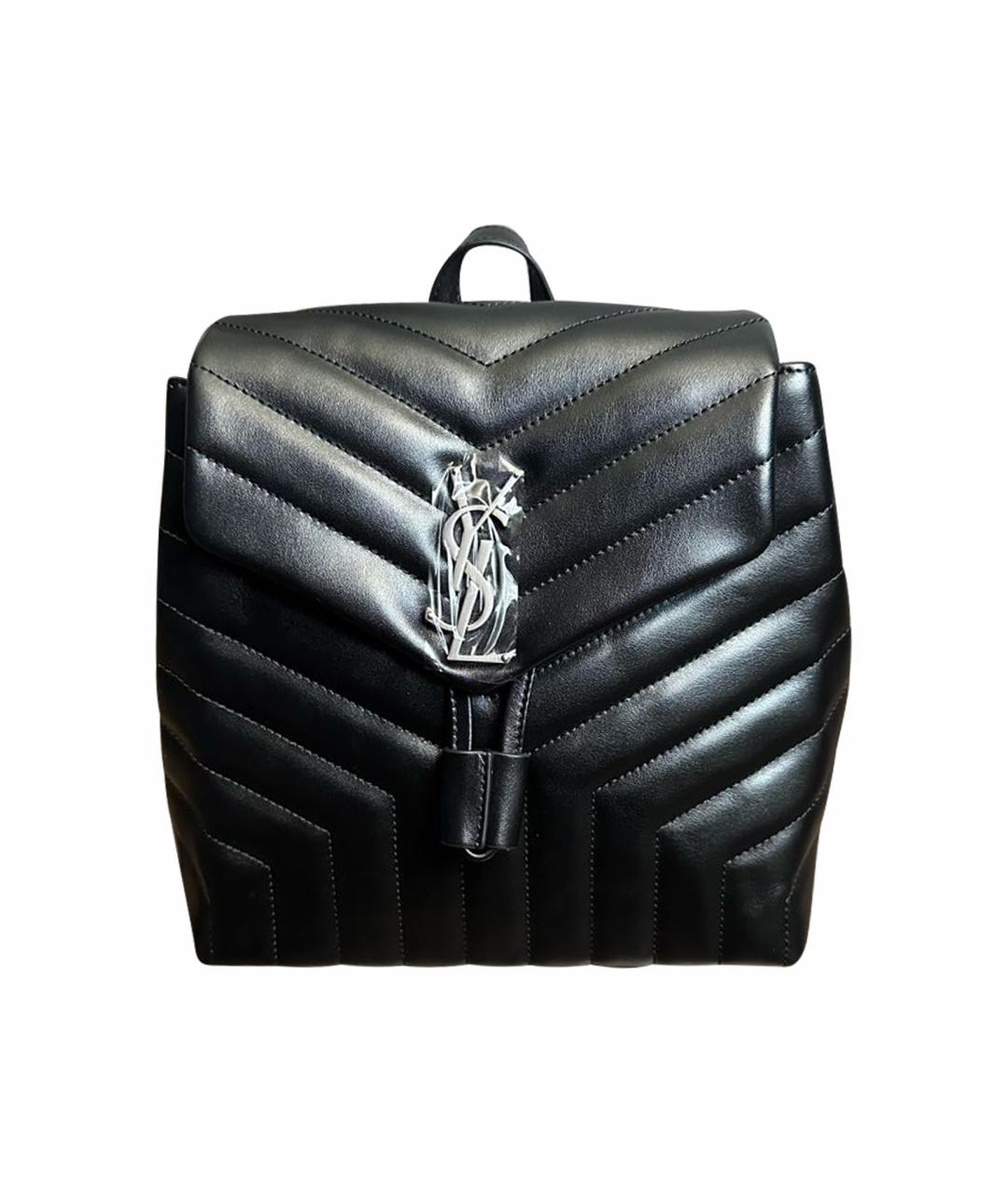 SAINT LAURENT Черный кожаный рюкзак, фото 1