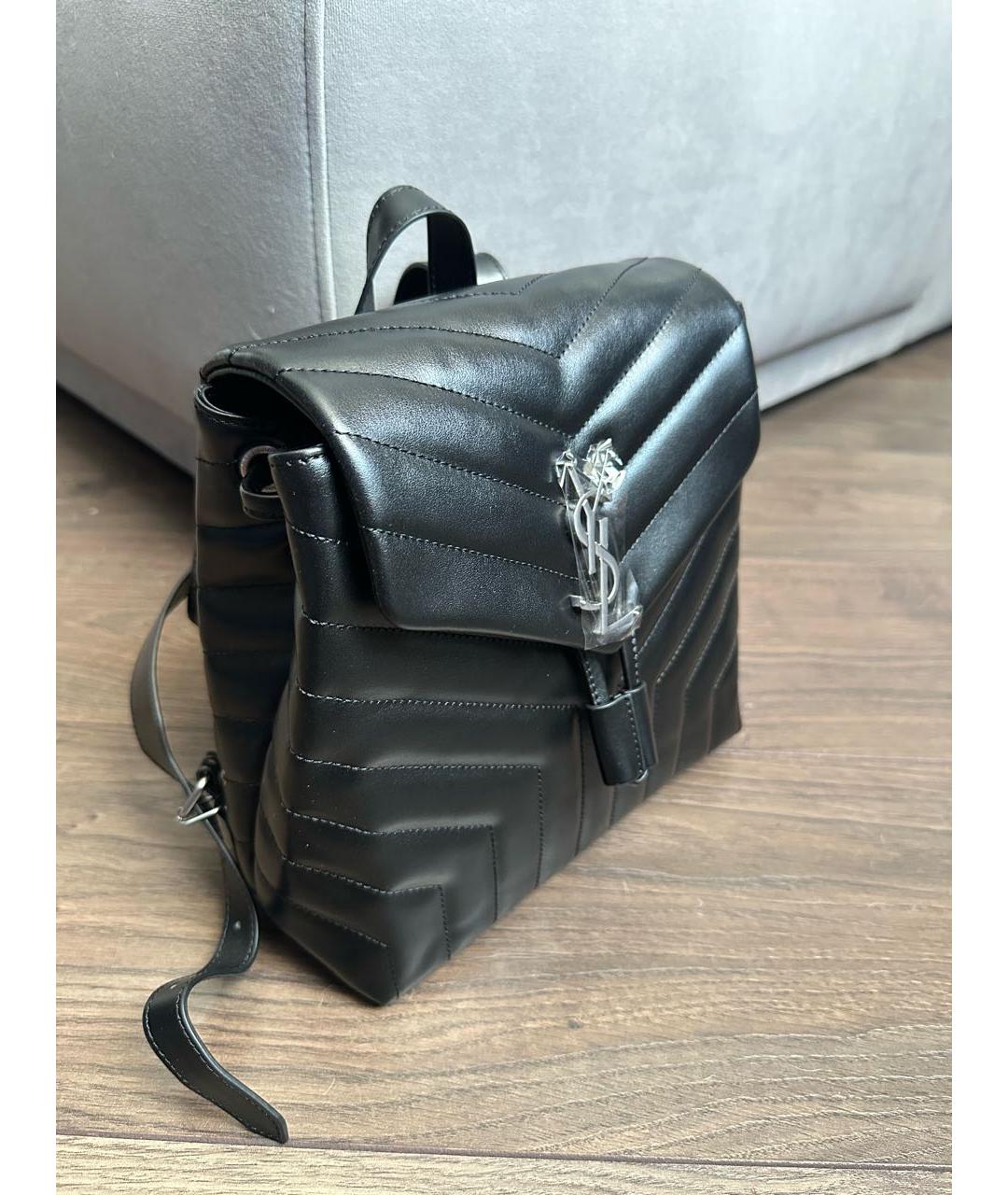 SAINT LAURENT Черный кожаный рюкзак, фото 2