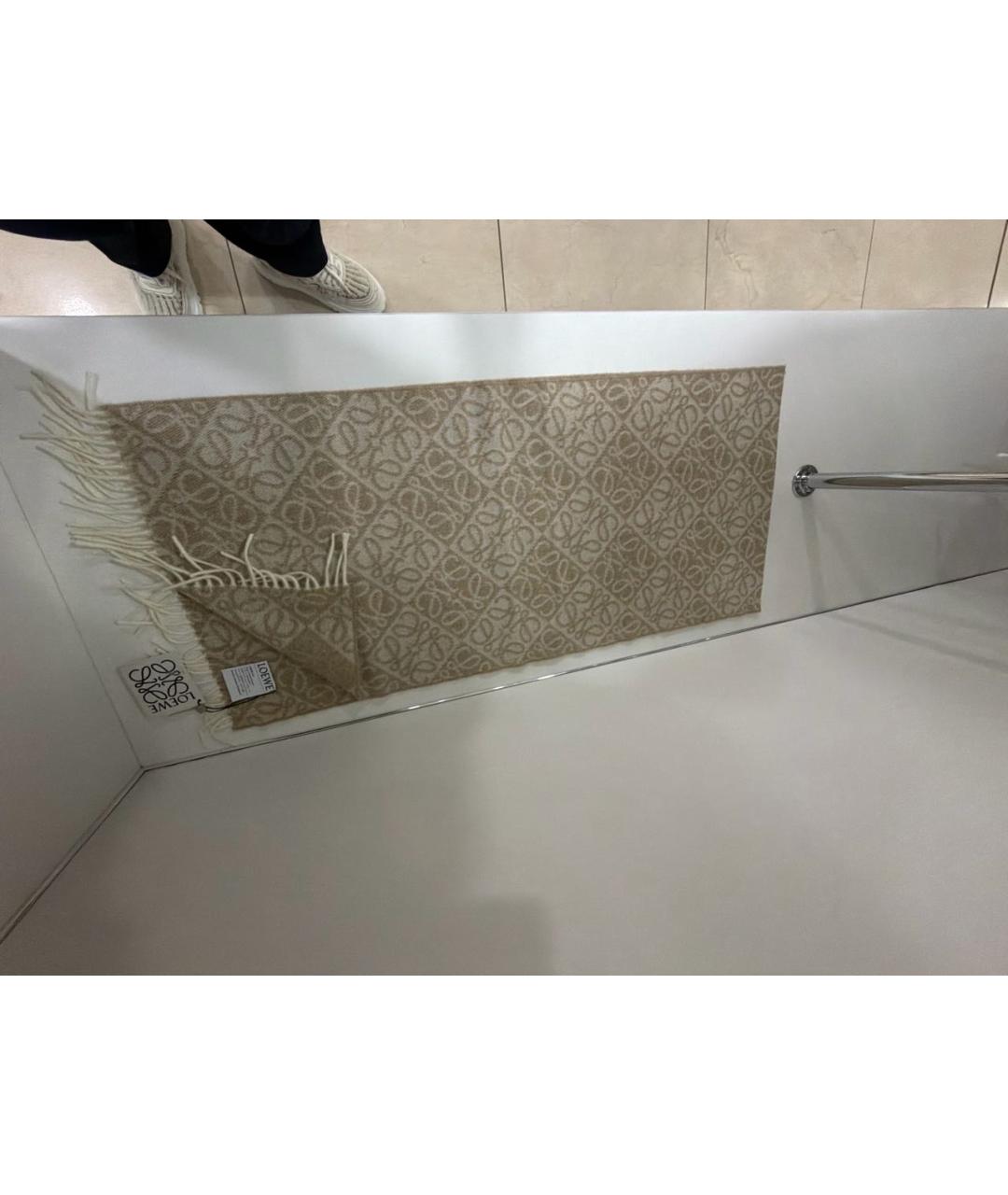 LOEWE Бежевый кашемировый шарф, фото 2