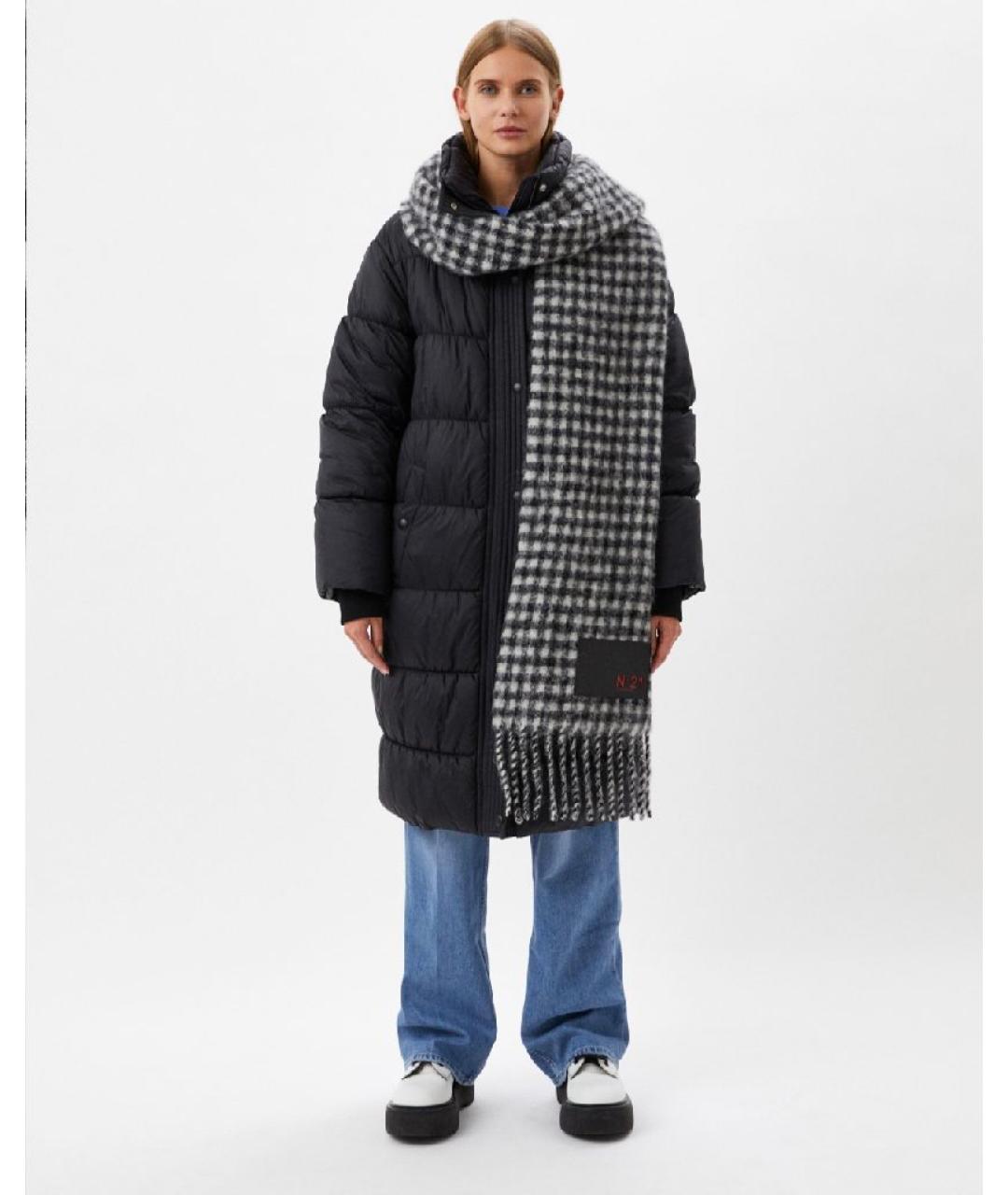 NO. 21 Черный шерстяной шарф, фото 5