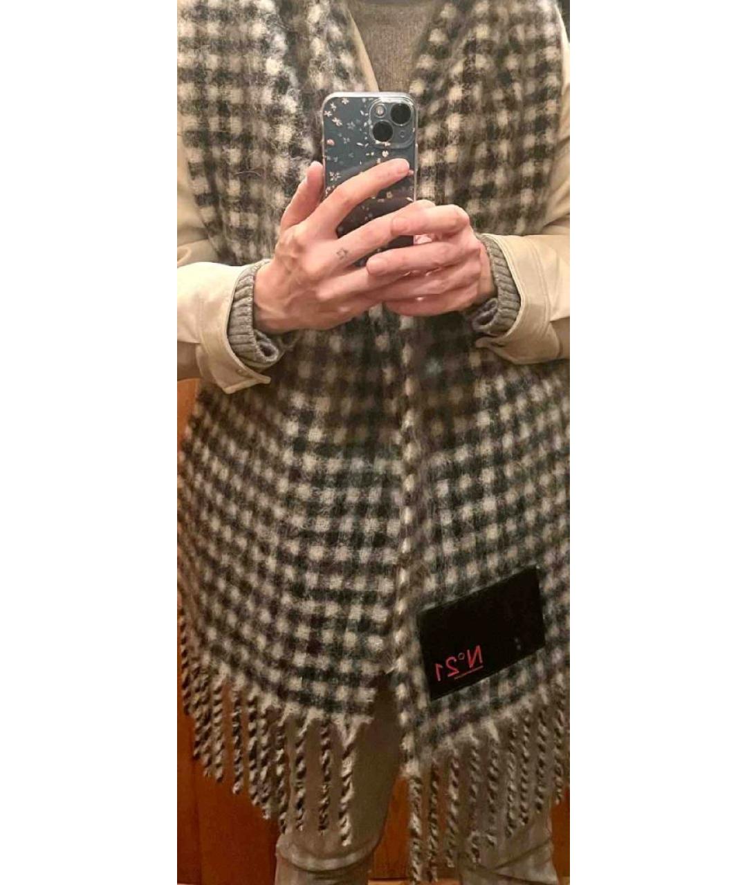 NO. 21 Черный шерстяной шарф, фото 6