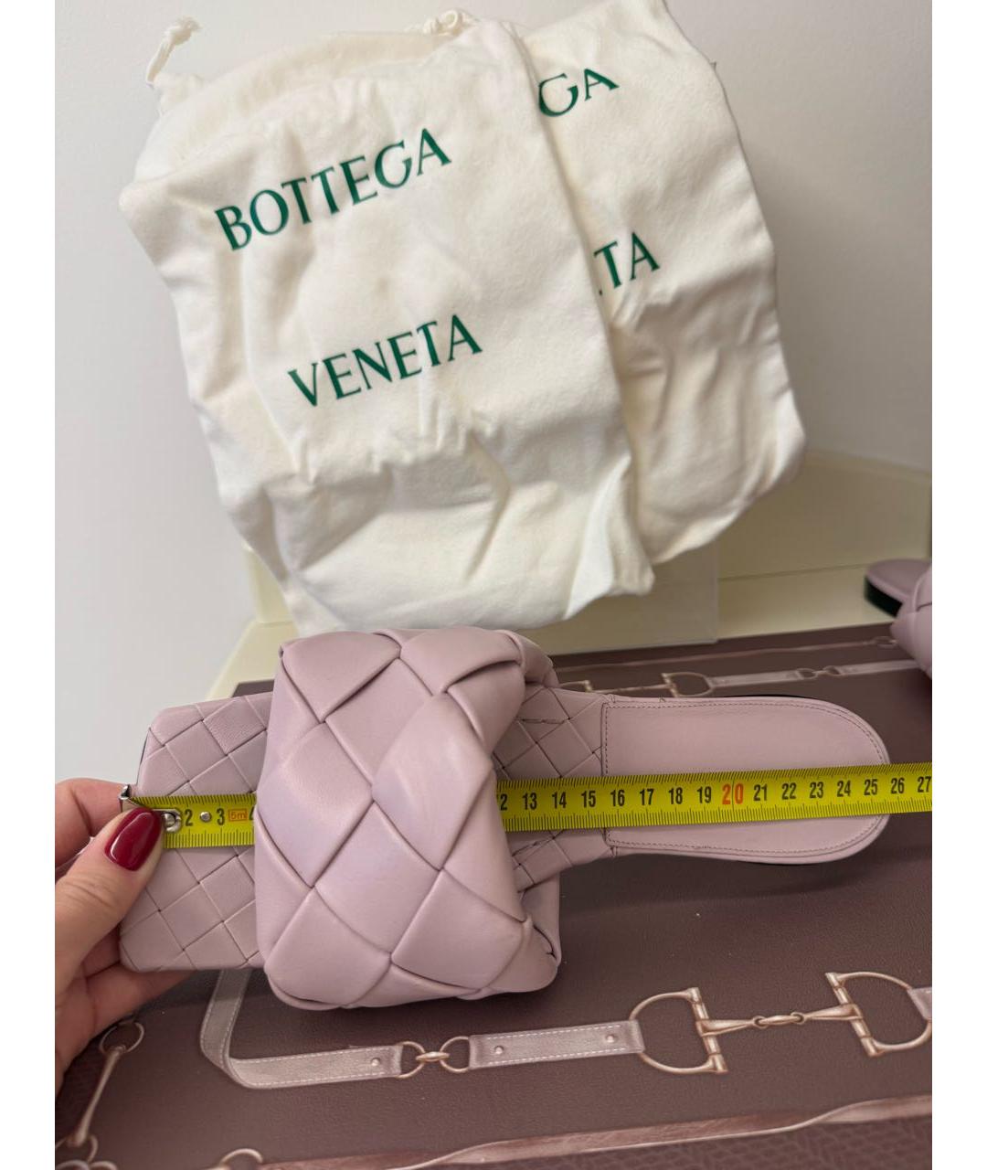 BOTTEGA VENETA Фиолетовые кожаные шлепанцы, фото 5