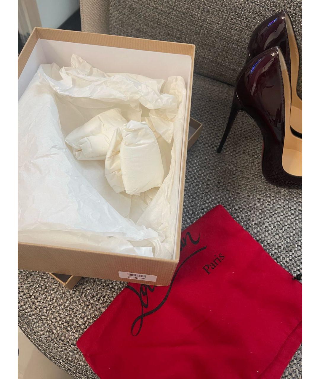 CHRISTIAN LOUBOUTIN Бордовые туфли из лакированной кожи, фото 5