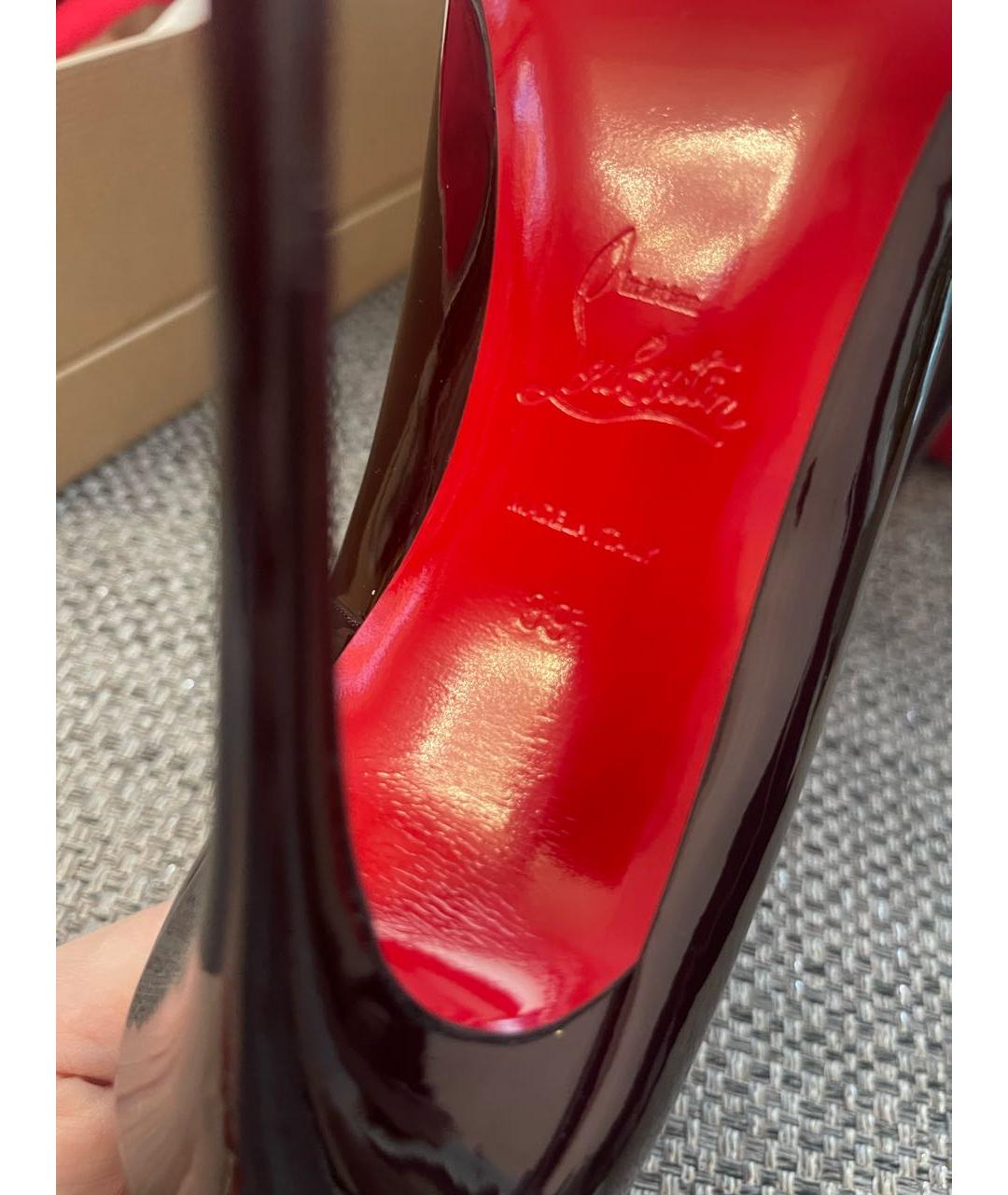 CHRISTIAN LOUBOUTIN Бордовые туфли из лакированной кожи, фото 8