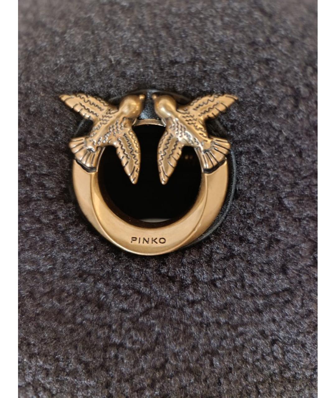 PINKO Черная кожаная сумка тоут, фото 6