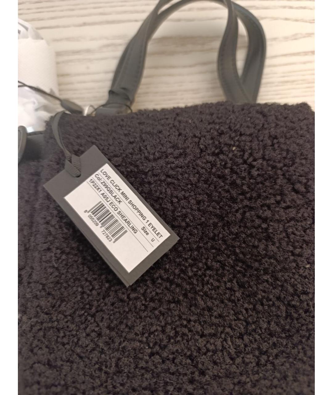 PINKO Черная кожаная сумка тоут, фото 5