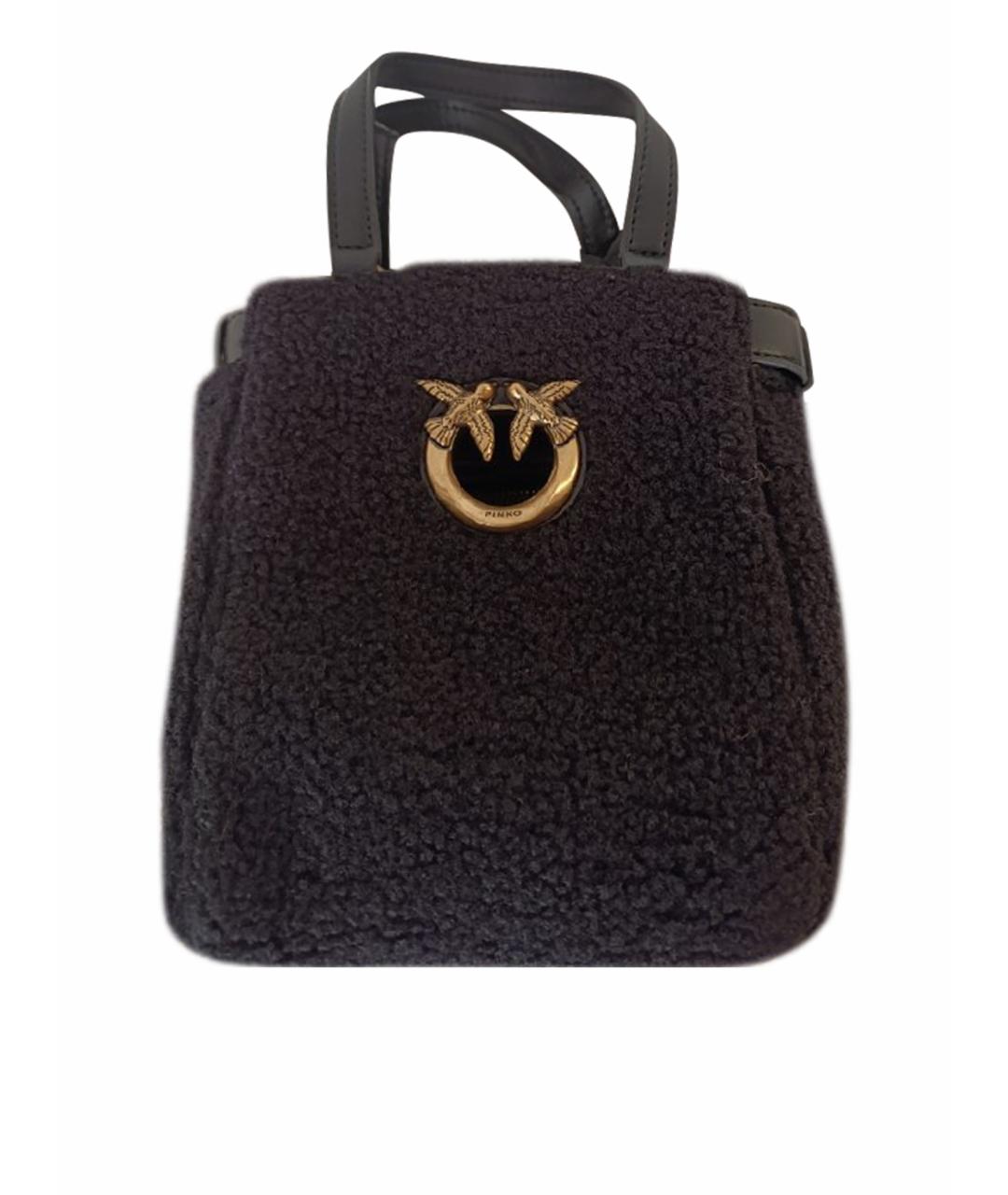 PINKO Черная кожаная сумка тоут, фото 1