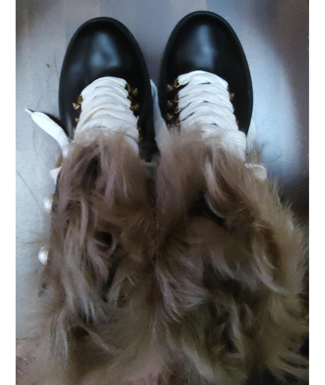 GUCCI Черные кожаные ботинки, фото 3