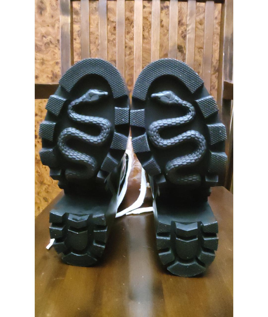 GUCCI Черные кожаные ботинки, фото 5