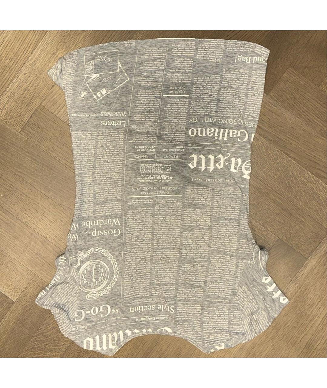 JOHN GALLIANO Серая хлопко-эластановая футболка, фото 2