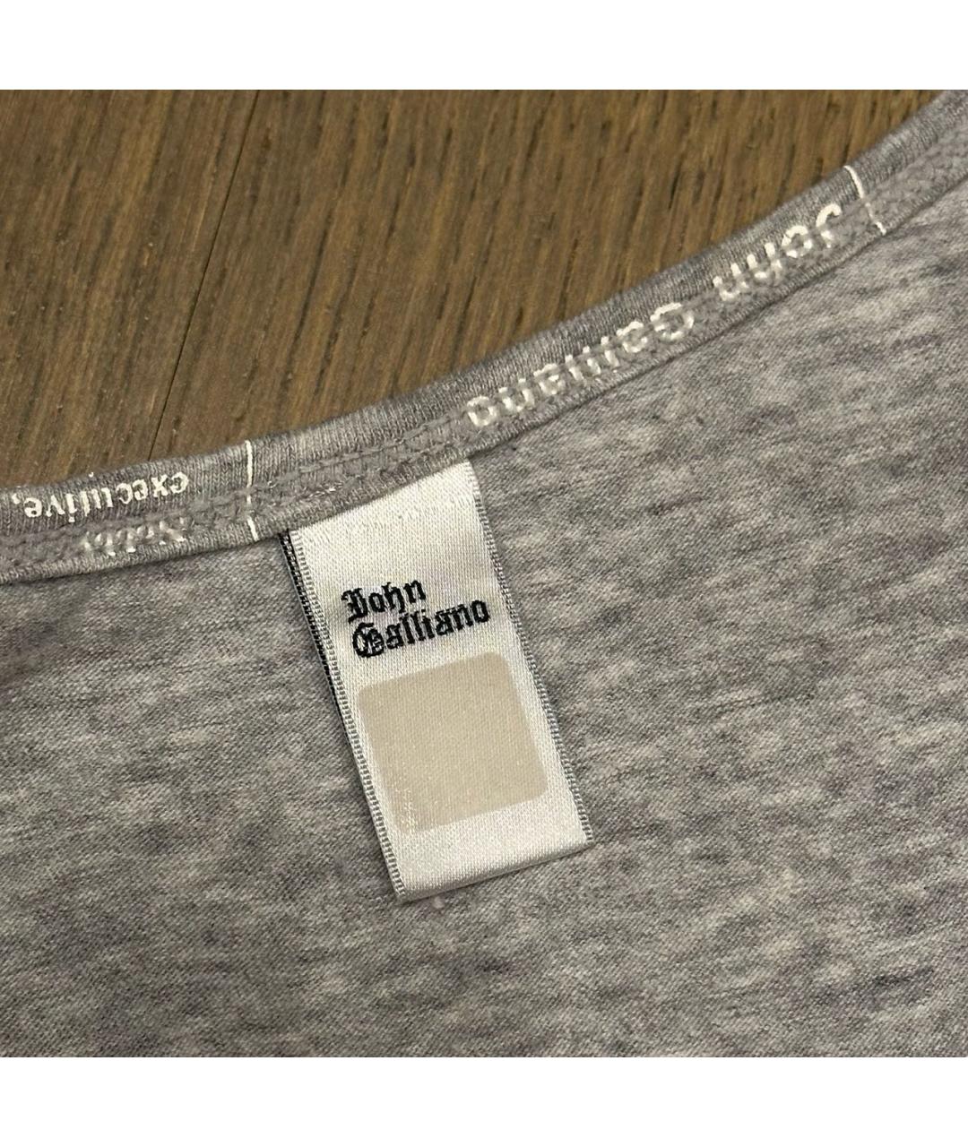 JOHN GALLIANO Серая хлопко-эластановая футболка, фото 3