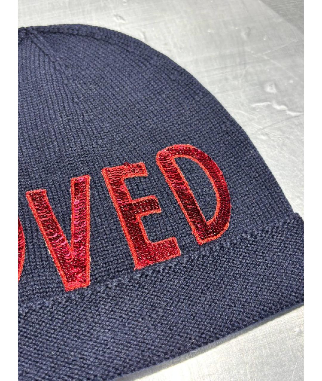 GUCCI Темно-синяя шерстяная шапка, фото 2