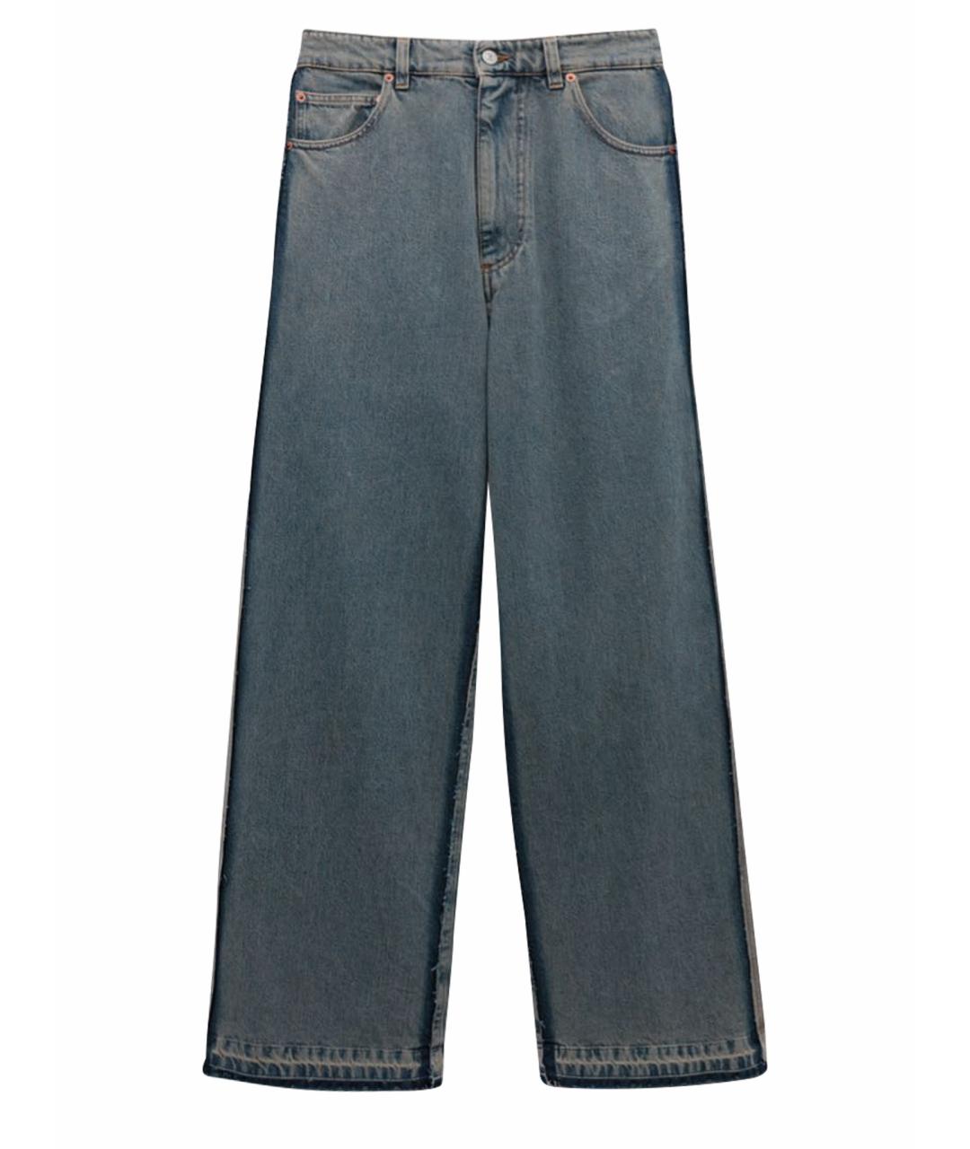 MM6 MAISON MARGIELA Темно-синие хлопковые прямые джинсы, фото 1