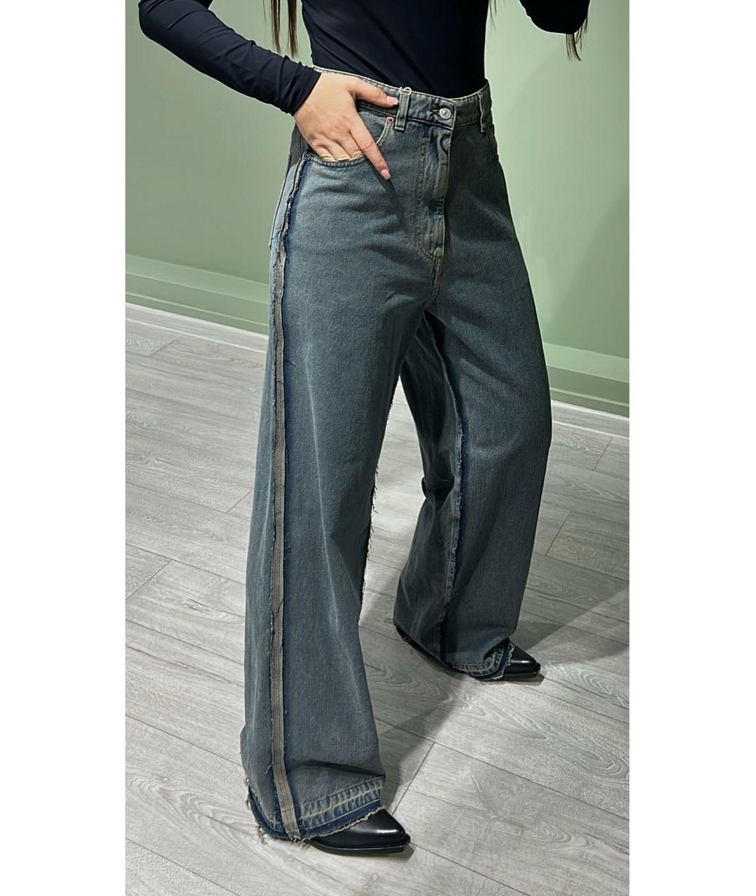 MM6 MAISON MARGIELA Темно-синие хлопковые прямые джинсы, фото 8