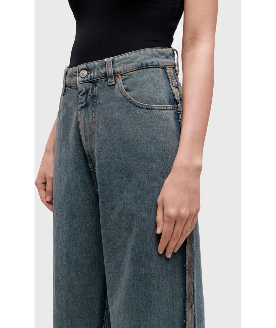 MM6 MAISON MARGIELA Темно-синие хлопковые прямые джинсы, фото 3
