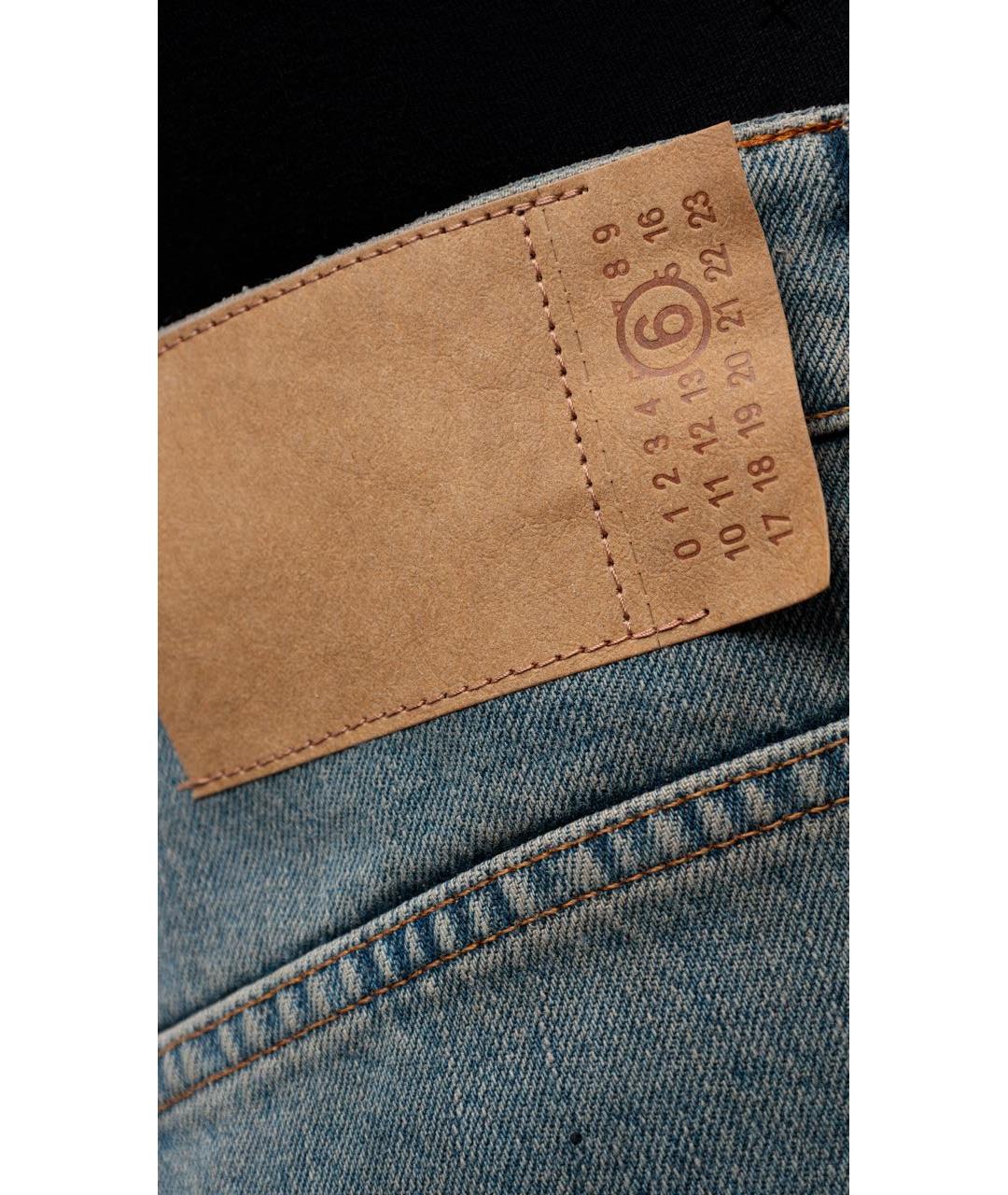 MM6 MAISON MARGIELA Темно-синие хлопковые прямые джинсы, фото 5