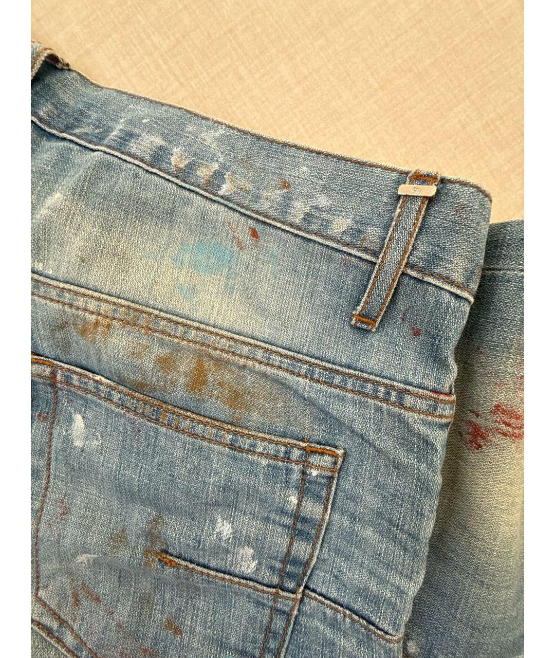 CHRISTIAN DIOR Голубые хлопковые джинсы скинни, фото 6