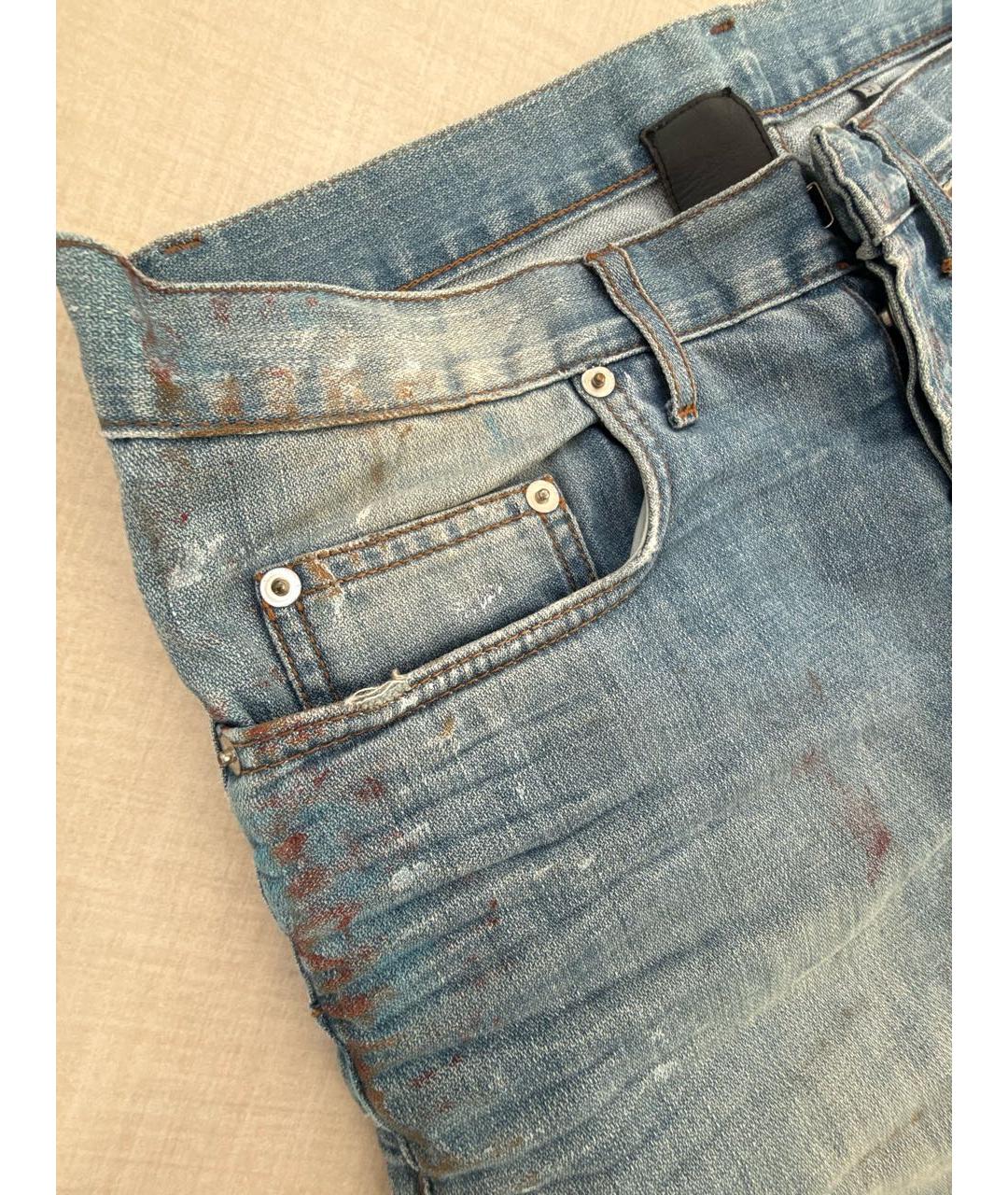 CHRISTIAN DIOR Голубые хлопковые джинсы скинни, фото 4