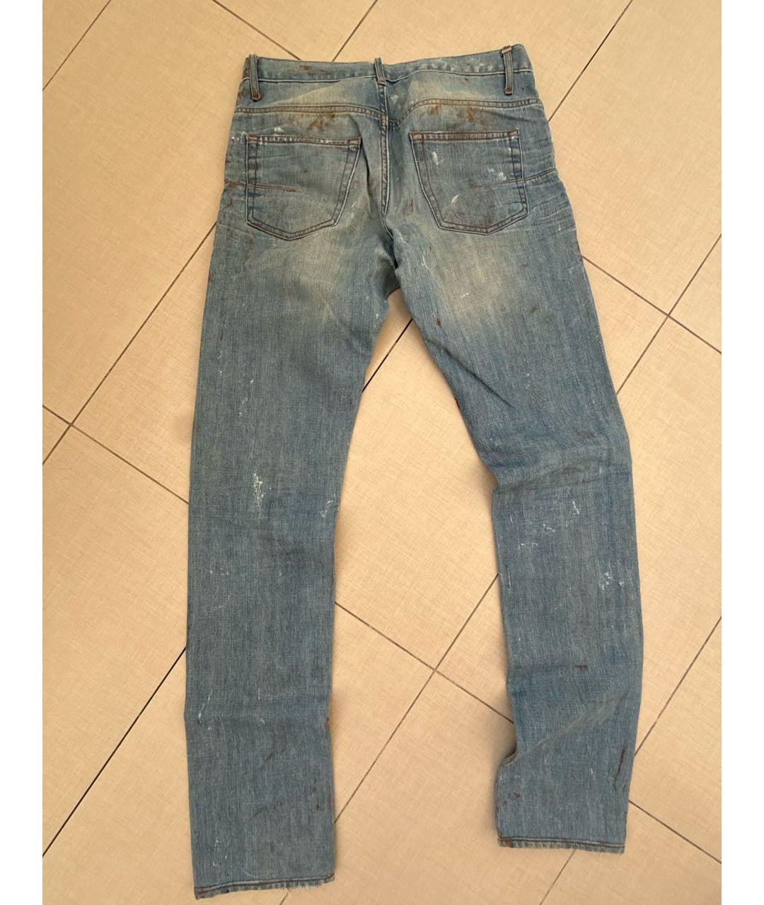 CHRISTIAN DIOR Голубые хлопковые джинсы скинни, фото 2