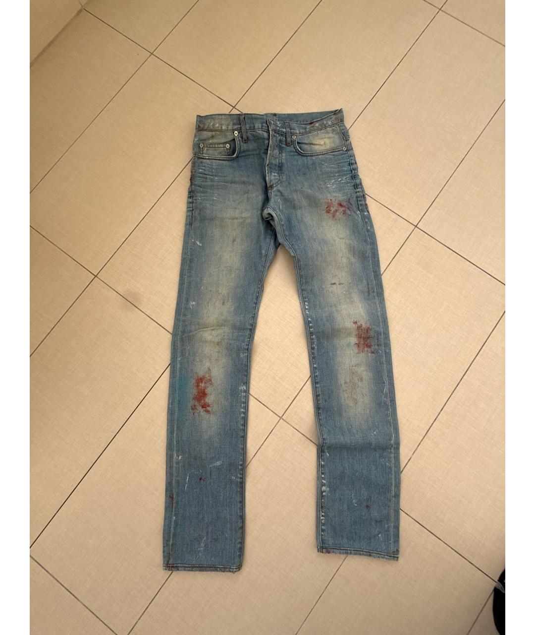 CHRISTIAN DIOR Голубые хлопковые джинсы скинни, фото 7