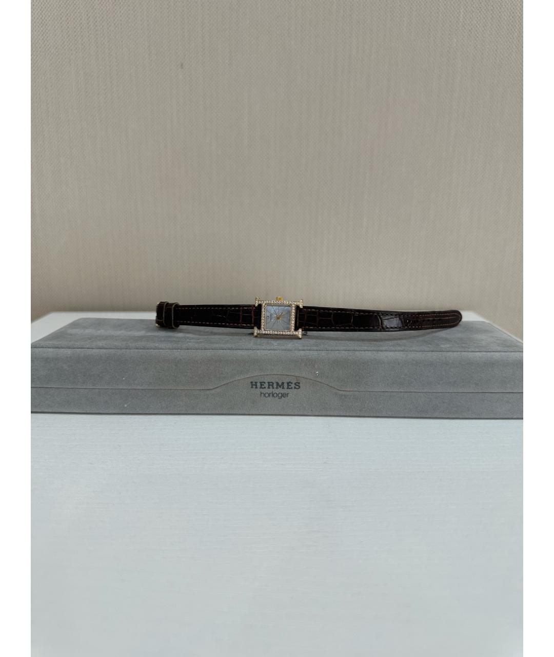 HERMES Белые часы из розового золота, фото 3