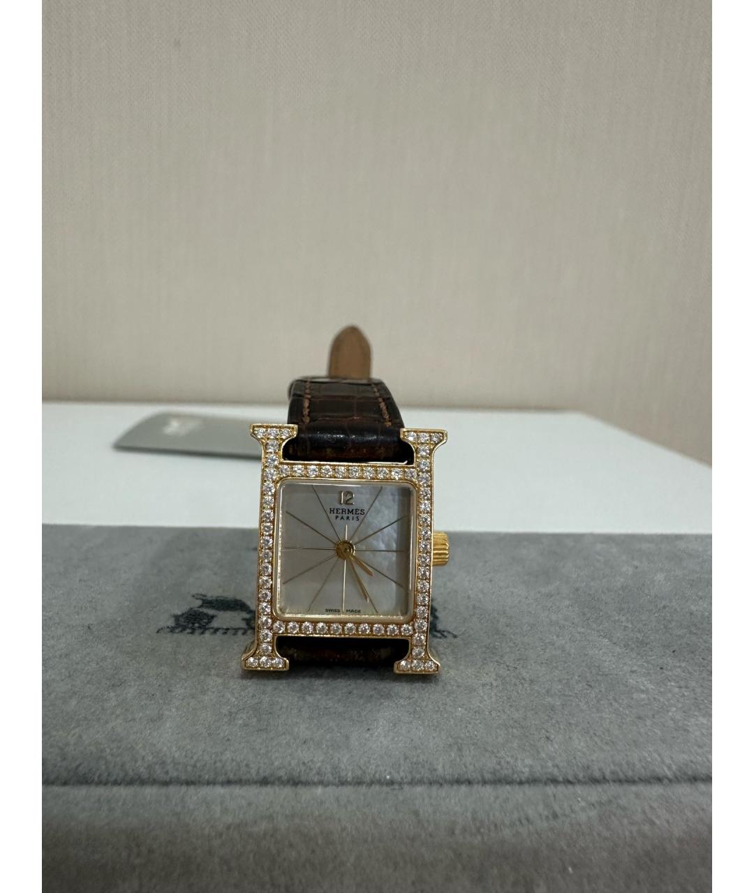 HERMES Белые часы из розового золота, фото 2