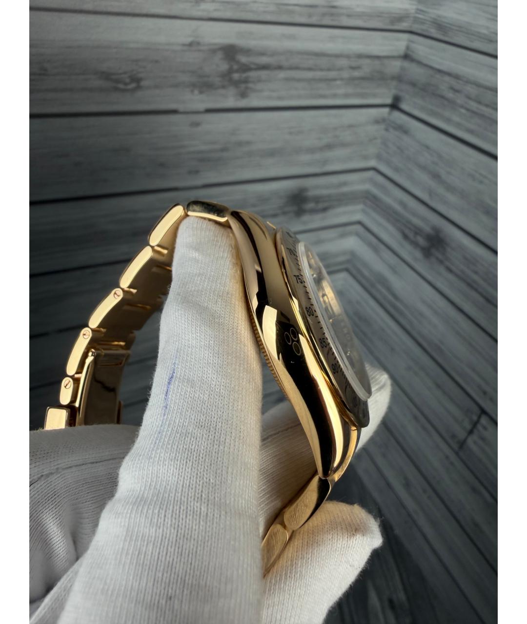 ROLEX Черные часы из желтого золота, фото 6