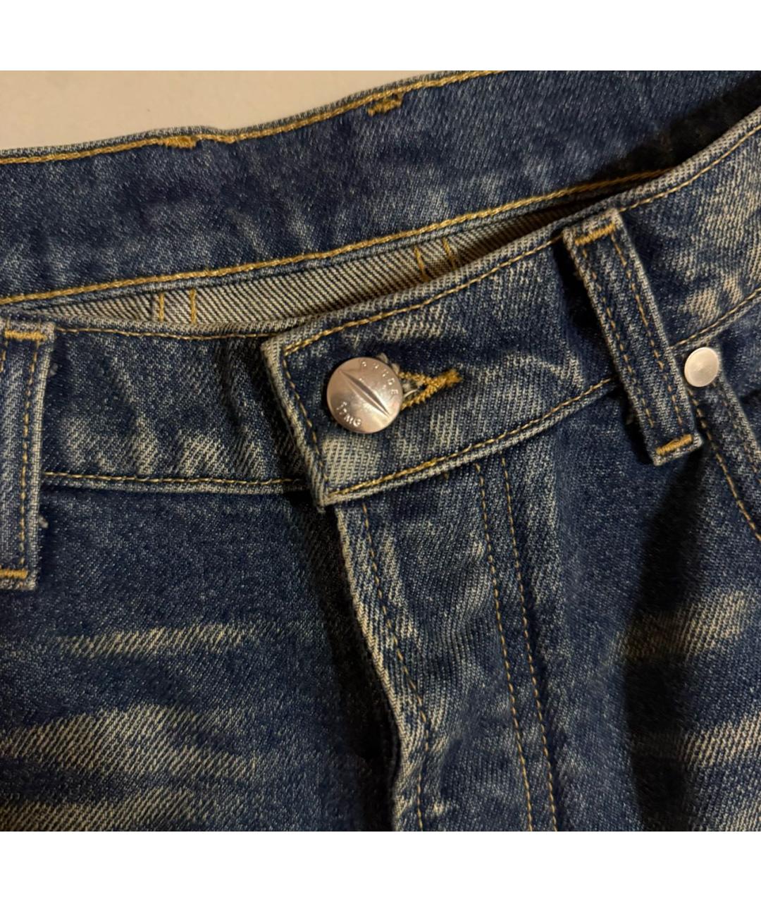 RHUDE Темно-синие хлопковые прямые джинсы, фото 3