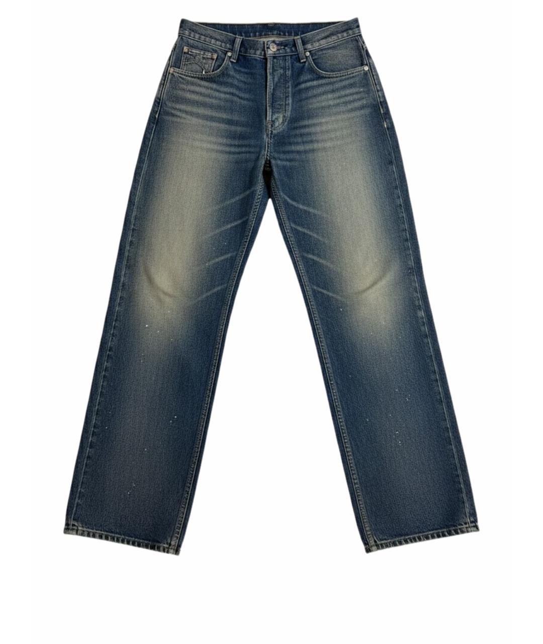 RHUDE Темно-синие хлопковые прямые джинсы, фото 1