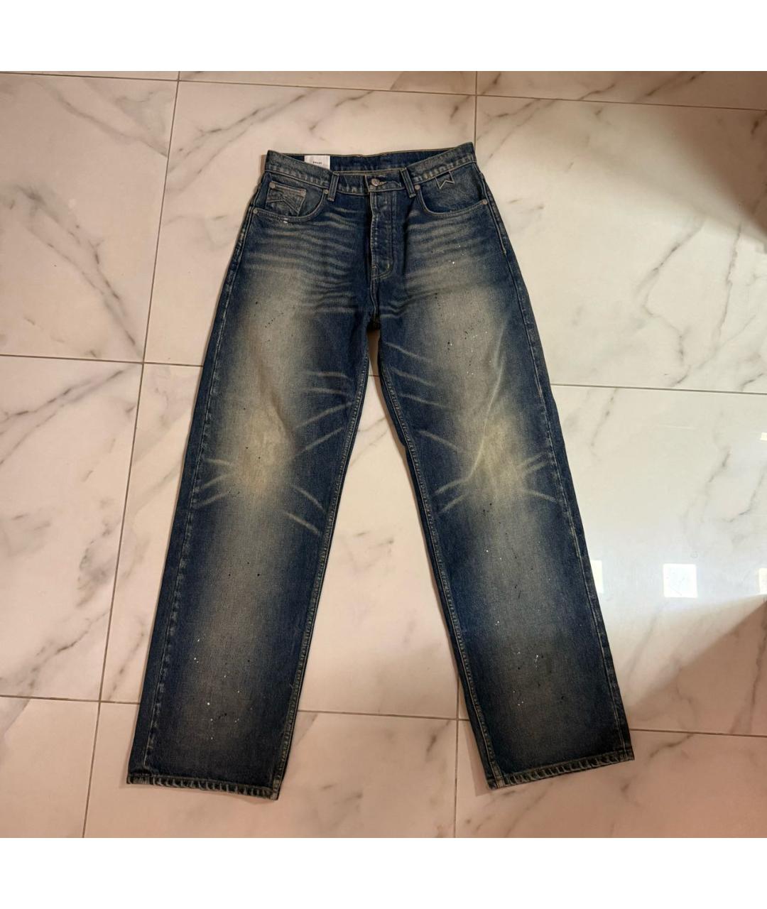 RHUDE Темно-синие хлопковые прямые джинсы, фото 7